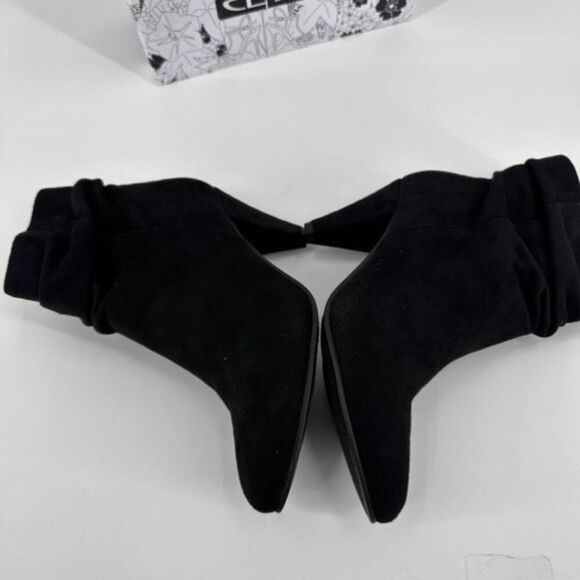 NIB CL by Chinese Laundry Nanda Womens Suede Heeled Slouchy Ankle Boots Black 6 - Picture 4 of 9